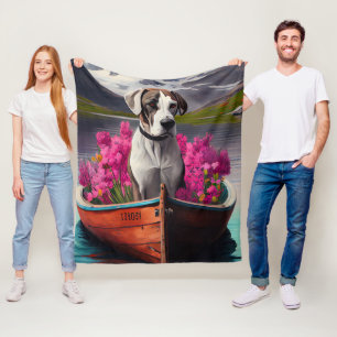 Great Dane op een peddel: Een landschappelijk avon Fleece Deken