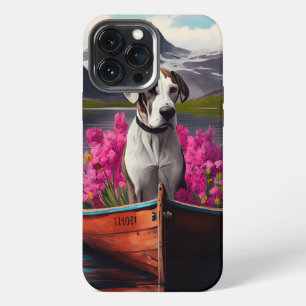 Great Dane op een peddel: Een landschappelijk avon iPhone 13 Pro Max Hoesje