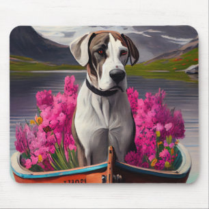 Great Dane op een peddel: Een landschappelijk avon Muismat