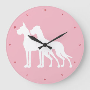Great Dane op roze Grote Klok