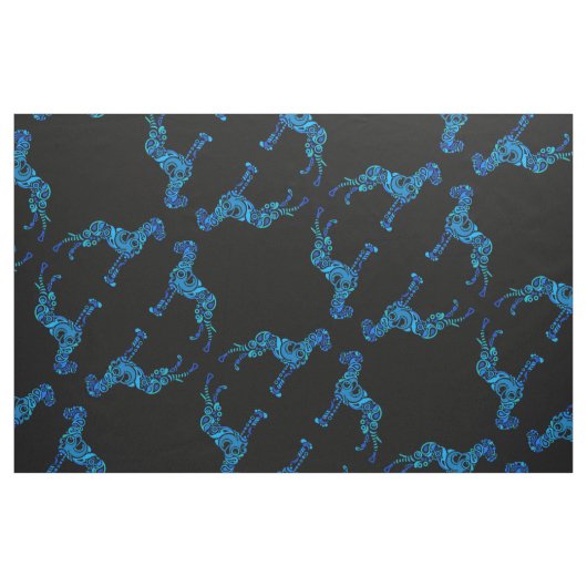 Great Dane op zwart Stof (Fat Quarter)