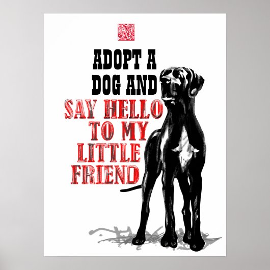 Great Dane Opvang Donatie QR Code Poster (Voorkant)