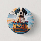 Great Dane Owner Ronde Button 3,2 Cm (Voorkant)