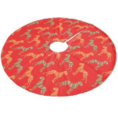 Great Dane patroon Fleece Kerstboom Rok (Gekanteld)