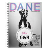 Great Dane-patroon monogrammen en speciaal tijdsch Notitieboek (Voorkant)