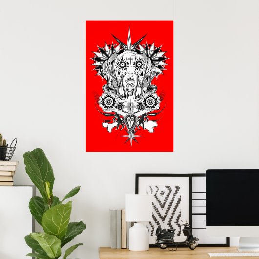Great Dane-patroonposter Poster (Thuiskantoor)