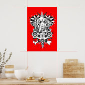 Great Dane-patroonposter Poster (Keuken)