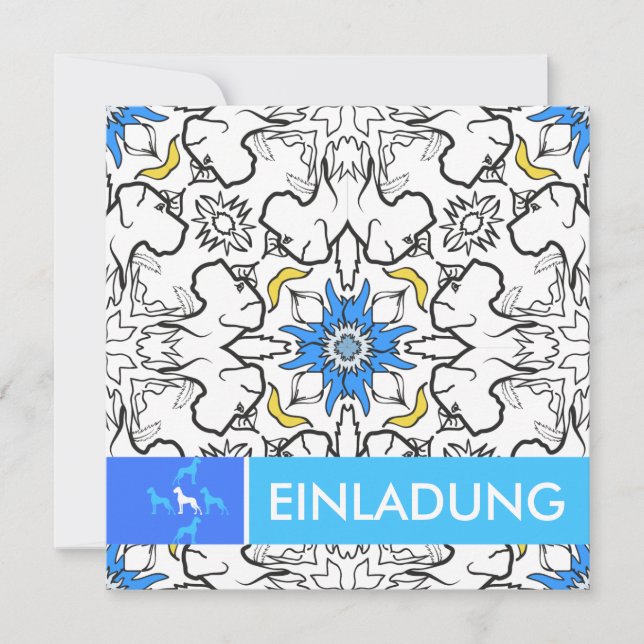 Great Dane Pattern blauw (Voorkant)