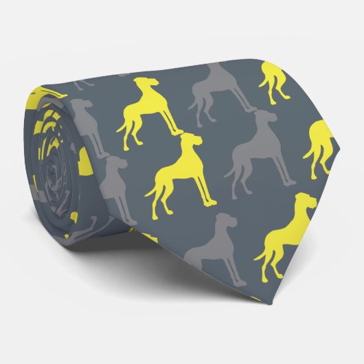 Great Dane Pattern Stropdas (Opgerold)