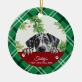Great Dane Persoonlijke Eerste Kerstmis Keramisch Ornament (Voorkant)