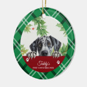Great Dane Persoonlijke Eerste Kerstmis Keramisch Ornament (Links)