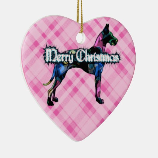 Great Dane Pink Pset Heart Ornament (Rechts)