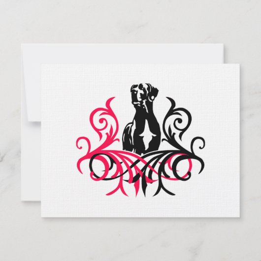 Great Dane pink Rehearsal Kaart (Achterkant)