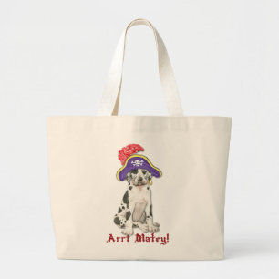 Great Dane Pirate Grote Tote Bag