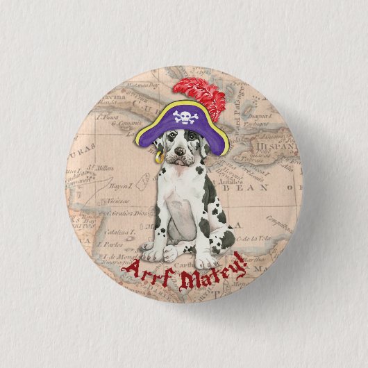 Great Dane Pirate Ronde Button 3,2 Cm (Voorkant)
