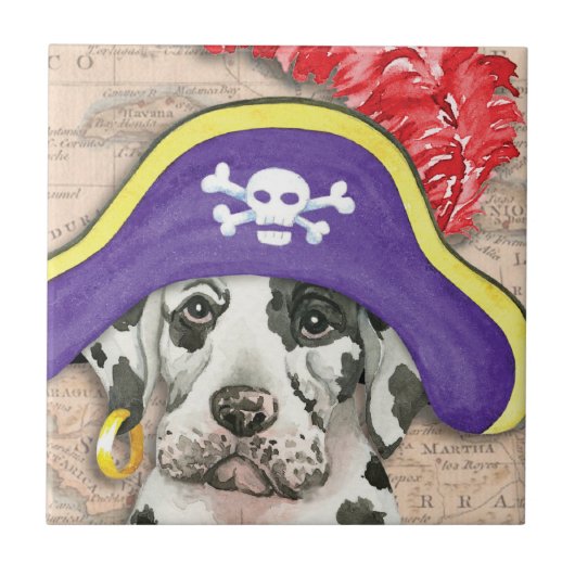 Great Dane Pirate Tegeltje (Voorkant)