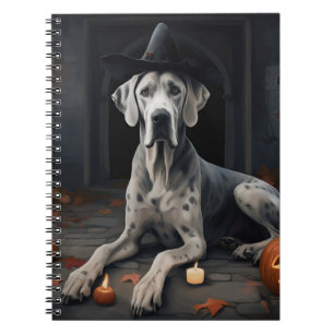 Great Dane Pompoenen Halloween Angstaanjagende Fli Notitieboek
