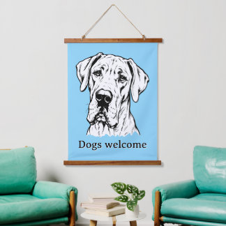 Great Dane Portret Hangend Wandkleed