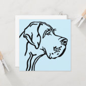 Great Dane Portret Kaart (Voorkant / Achterkant in situ)