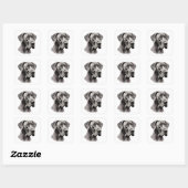 Great Dane portret tekening Vierkante Sticker (Vel)