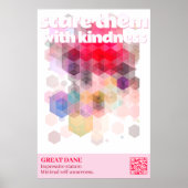 Great Dane Poster Bang ze af met vriendelijkheid (Voorkant)