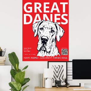 Great Dane Poster Printen – Esthetische Great Dane