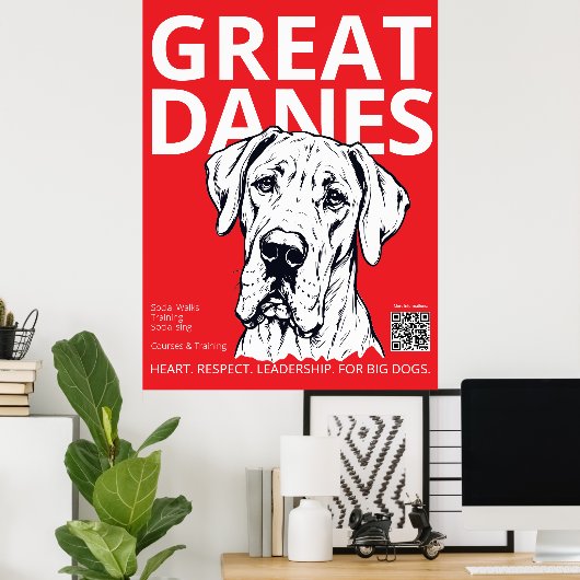 Great Dane Poster Printen – Esthetische Great Dane (Thuiskantoor)