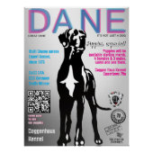Great Dane-poster voor puppyverkoper Perfect Poster (Voorkant)
