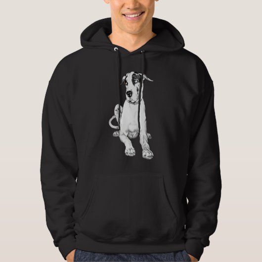 Great Dane Pouting Harlequin Hoodie (Voorkant)