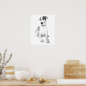 Great Dane Pouting Harlequin Poster (Keuken)