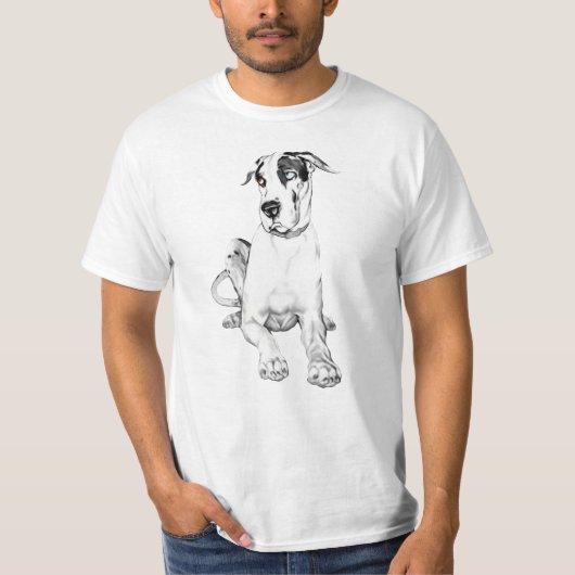 Great Dane Pouting Harlequin T-shirt (Voorkant)