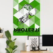 Great Dane Protestposter Poster (Thuiskantoor)