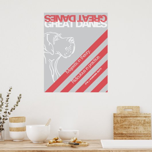 Great Dane Protestposter Poster (Keuken)