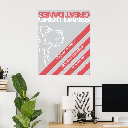 Great Dane Protestposter Poster (Thuiskantoor)