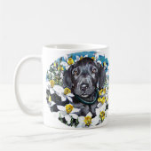 Great Dane Pup in Daffodils Black Koffiemok (Links)