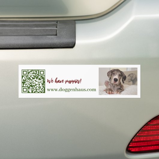 Great Dane Puppy te Koop Bumpersticker (Op auto)