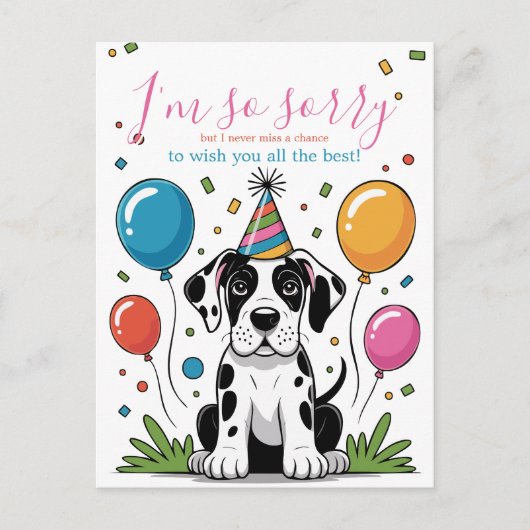 Great Dane Puppy Verjaardag Briefkaart (Voorkant)