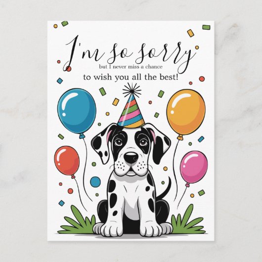 Great Dane Puppy Verjaardag Briefkaart (Voorkant)
