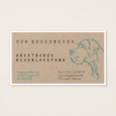 Great Dane Pure Tekening Visitekaartje (Achterkant)