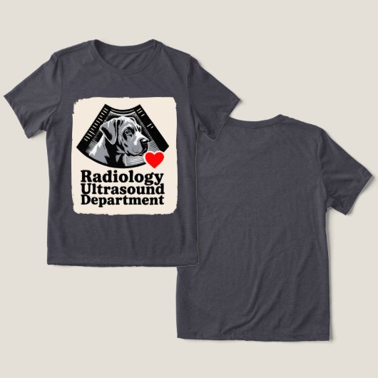 Great Dane "Radiologie Afdeling Echografie" Tri-Blend Shirt (Ontwerp Voorkant & Achterkant)