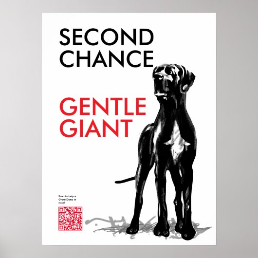 Great Dane Reddings QR-code Poster (Voorkant)