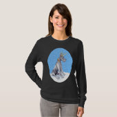 Great Dane Reindeer Kerstblauw T-shirt (Voorkant volledig)