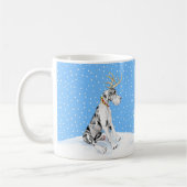 Great Dane Reindeer Kerstmis Harlequin UC Koffiemok (Links)