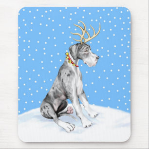 Great Dane Reindeer Kerstmis Merle UC Muismat