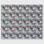 Great Dane Rent in de Sneeuw met Kerstmuts Cadeaupapier (Vlak)
