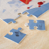 Great Dane Rent in de Sneeuw met Kerstmuts Legpuzzel (Zijkant)