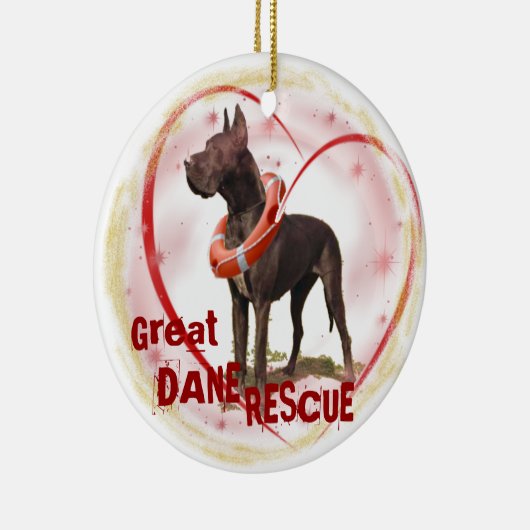 GREAT DANE RESCUE CHRISTMAS ORNAMENT (Rechts)