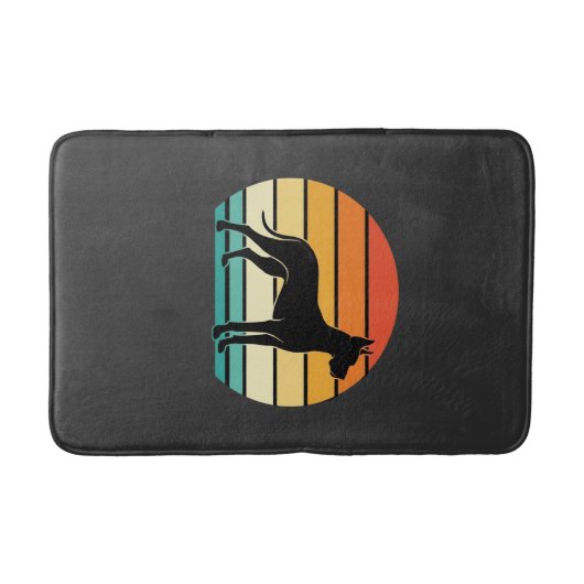 Great Dane Retro Sunset Dog Silhouette Badmat (Voorkant)