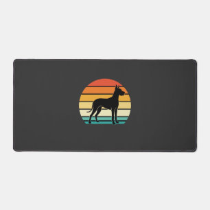 Great Dane Retro Zonsondergang Honden Silhouet Bureaumat