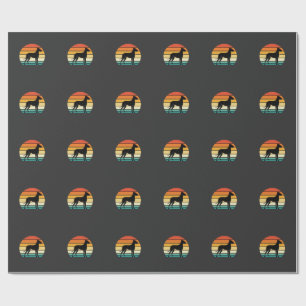 Great Dane Retro Zonsondergang Honden Silhouet Cadeaupapier